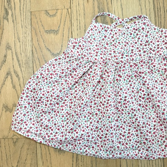 Petit Main Baby Girls Red Floral Babydoll Summer Dress Top Size 80 12-18 Months - Picture 2 of 12